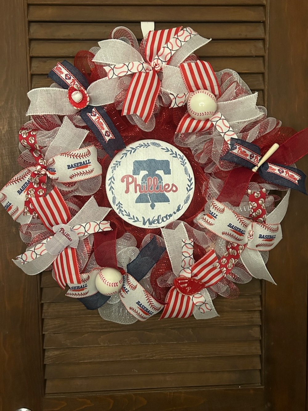 Philadelphia Red & White Holiday Wreath by